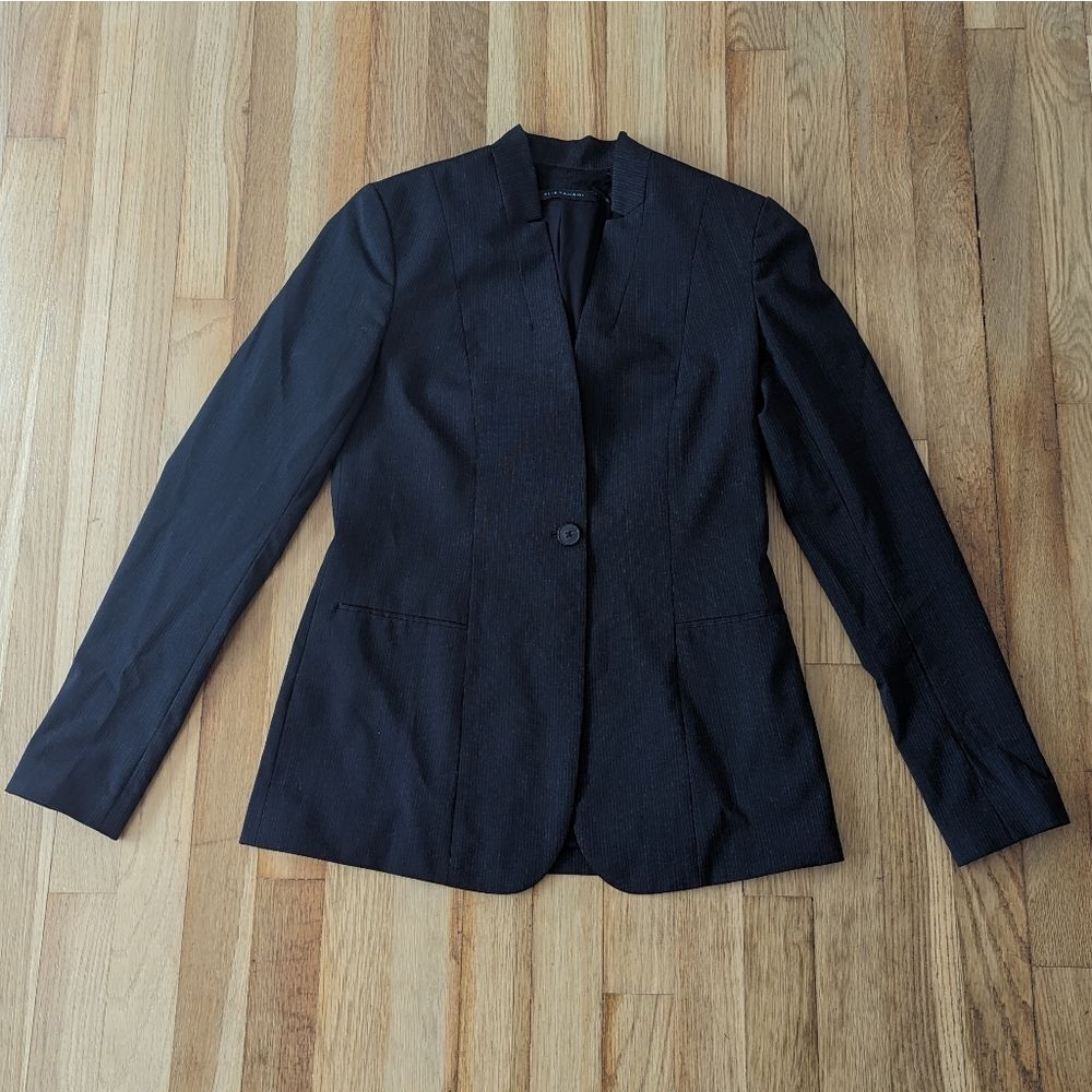 Elie Tahari dark charcoal gray and black pinstripe Blazer Suit Jacket